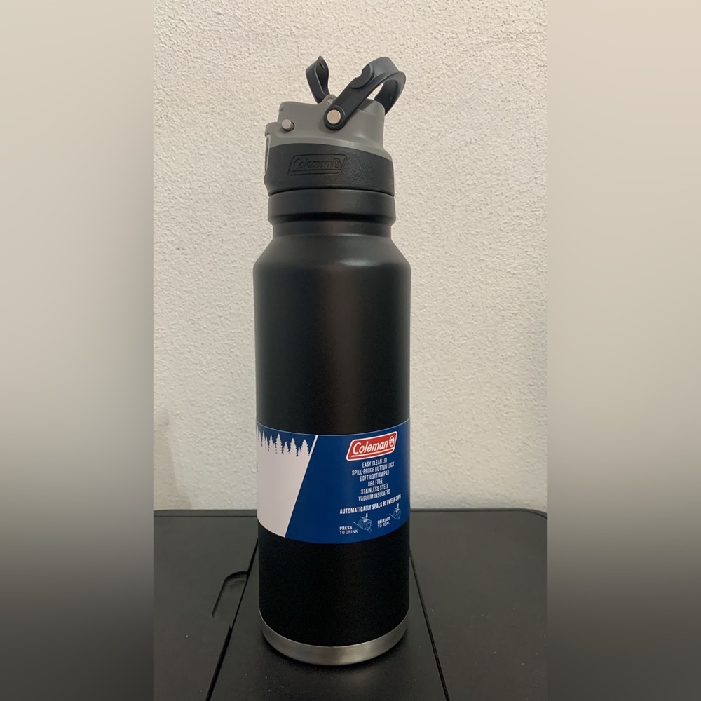 Coleman Autoseal FreeFlow Stainless Steel Water Bottle, Black, 40 oz. - Picture 2 of 4